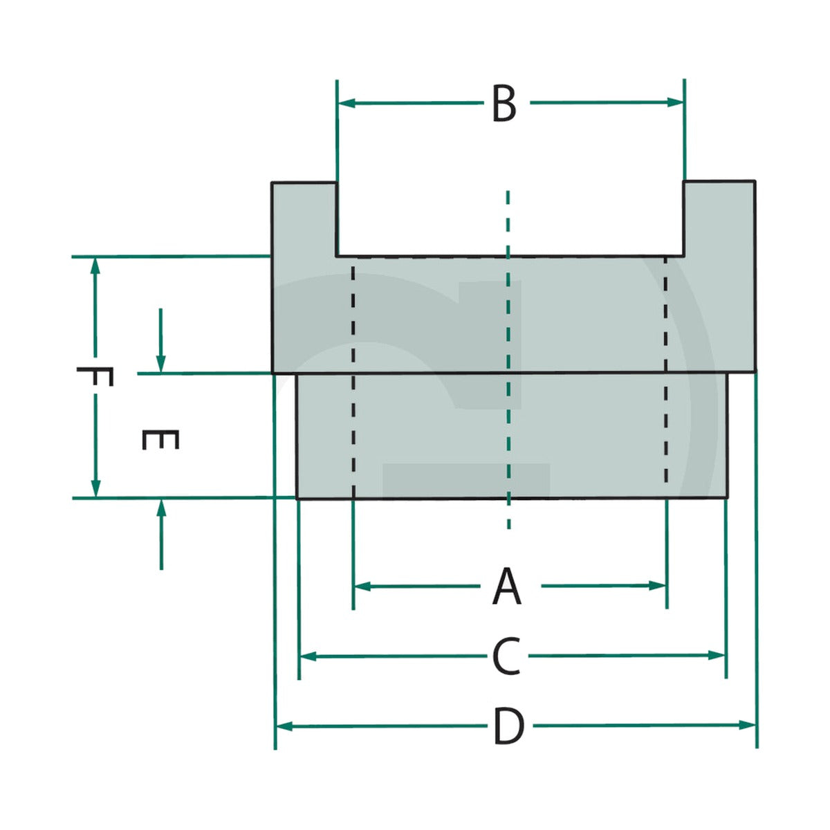 Schita dimensiuni Bucsa suport arc, cu canelura, pentru E 11 GRANIT 2203044501