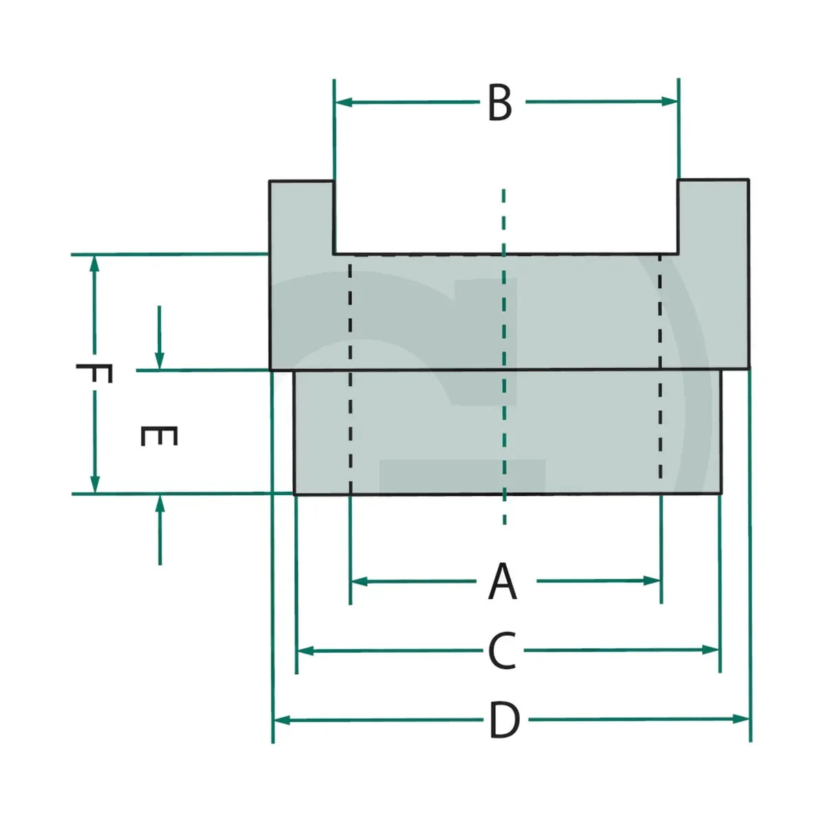 Schita dimensiuni Bucsa suport arc, cu canelura, pentru E 5 GRANIT 2202844481