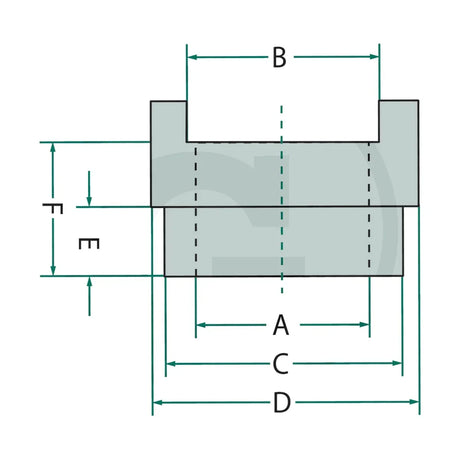 Schita dimensiuni Bucsa suport arc, cu canelura, pentru E 5 GRANIT 2202844481