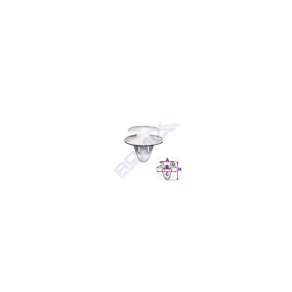 Clips tapiterie pentru citroen/peugeot - alb set 10 buc Romix 11361