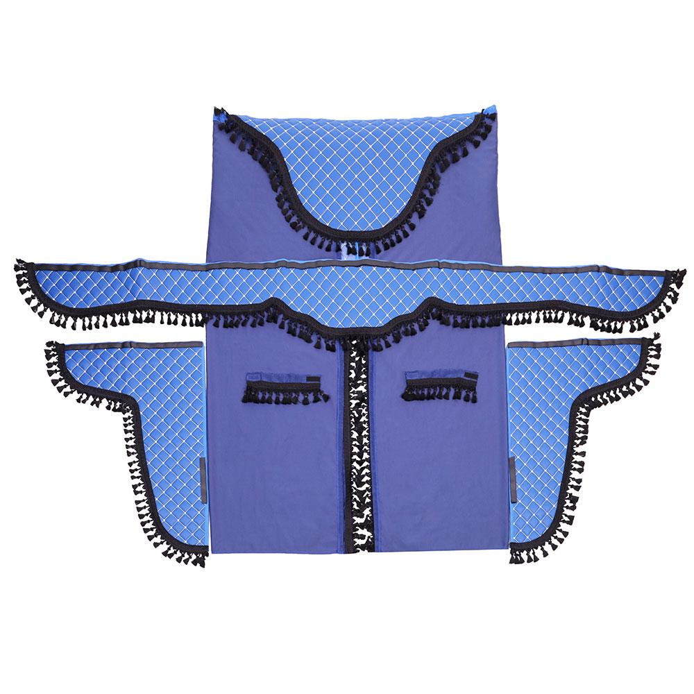 Set perdele cabina camion. universale. velur. albastru-negru Mega Drive 96316
