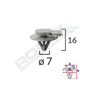 Clips fixare elemente exterior pentru Mini 7X16MM gri set 5 buc Romix C60605 – imagine 2
