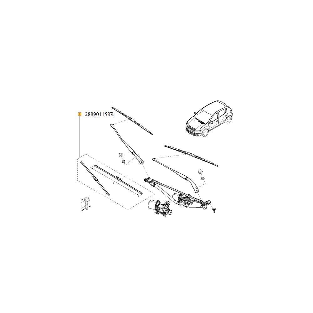 Set stergatoare parbriz 500/500 mm Renault 288901158R