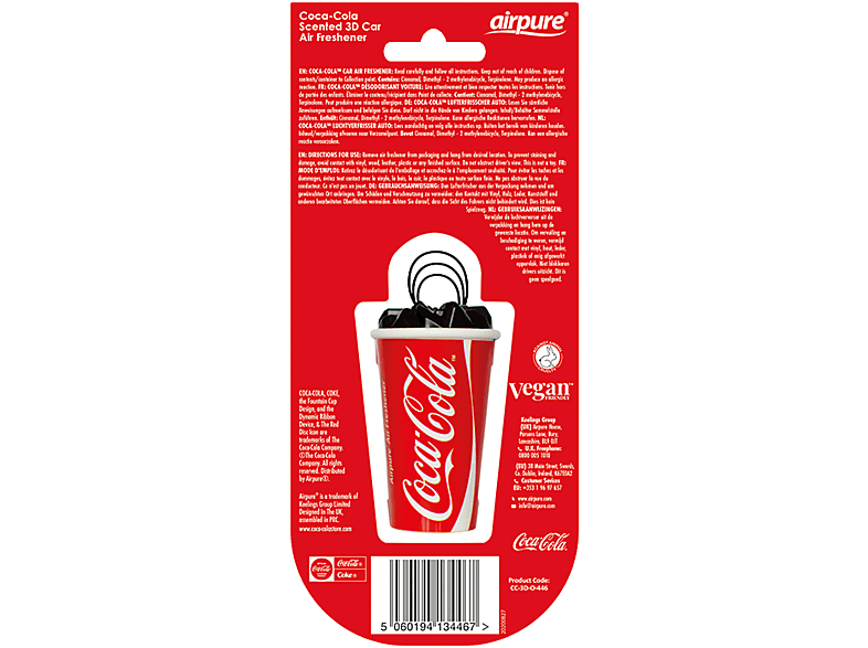 AIRPURE Odorizant auto, sticlă 3D, Coca-Cola original AP34467