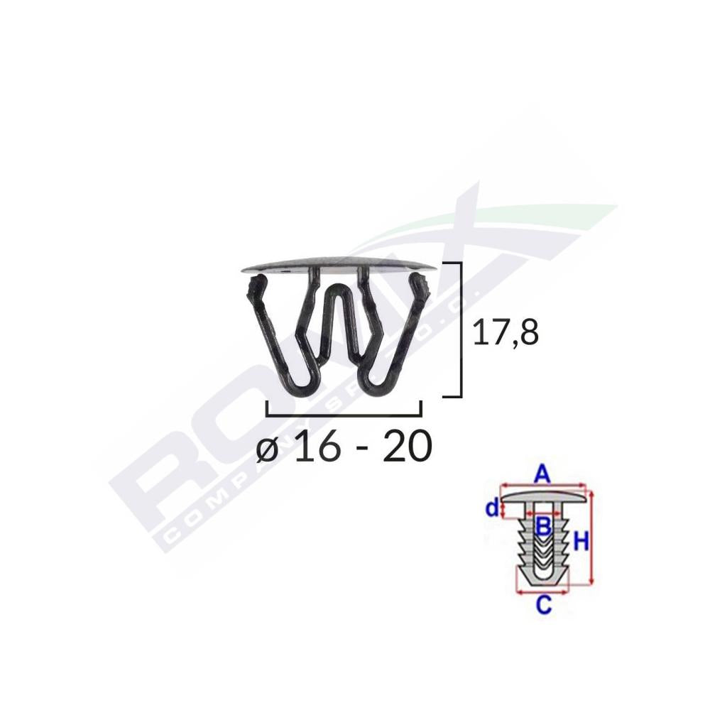 Clips universal negru set 10 buc Romix 10141