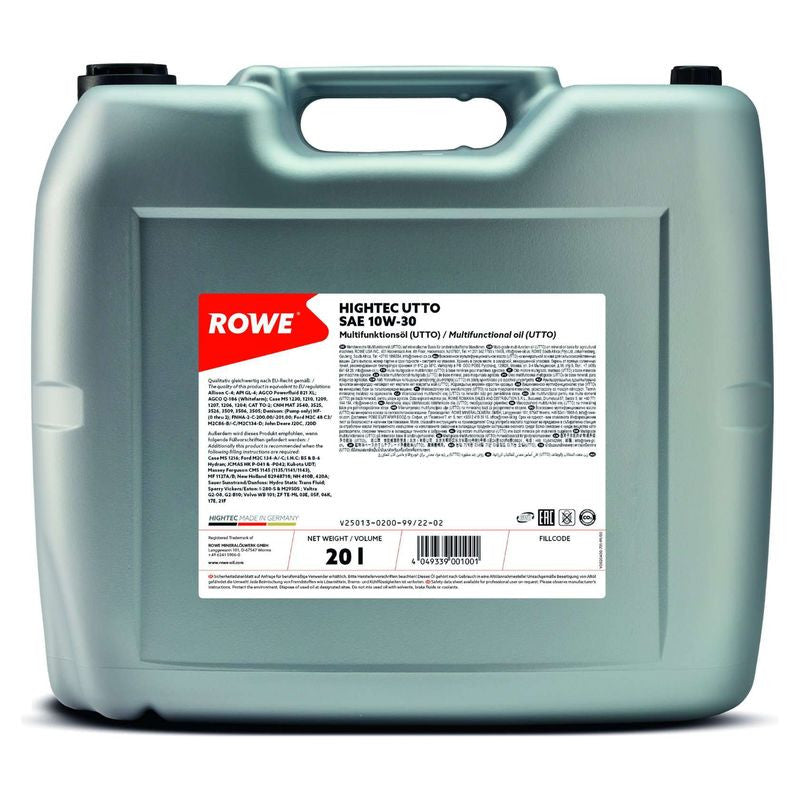 Ulei utilaje agricole Rowe Hightech UTTO SAE 10W-30 20L 25013020099