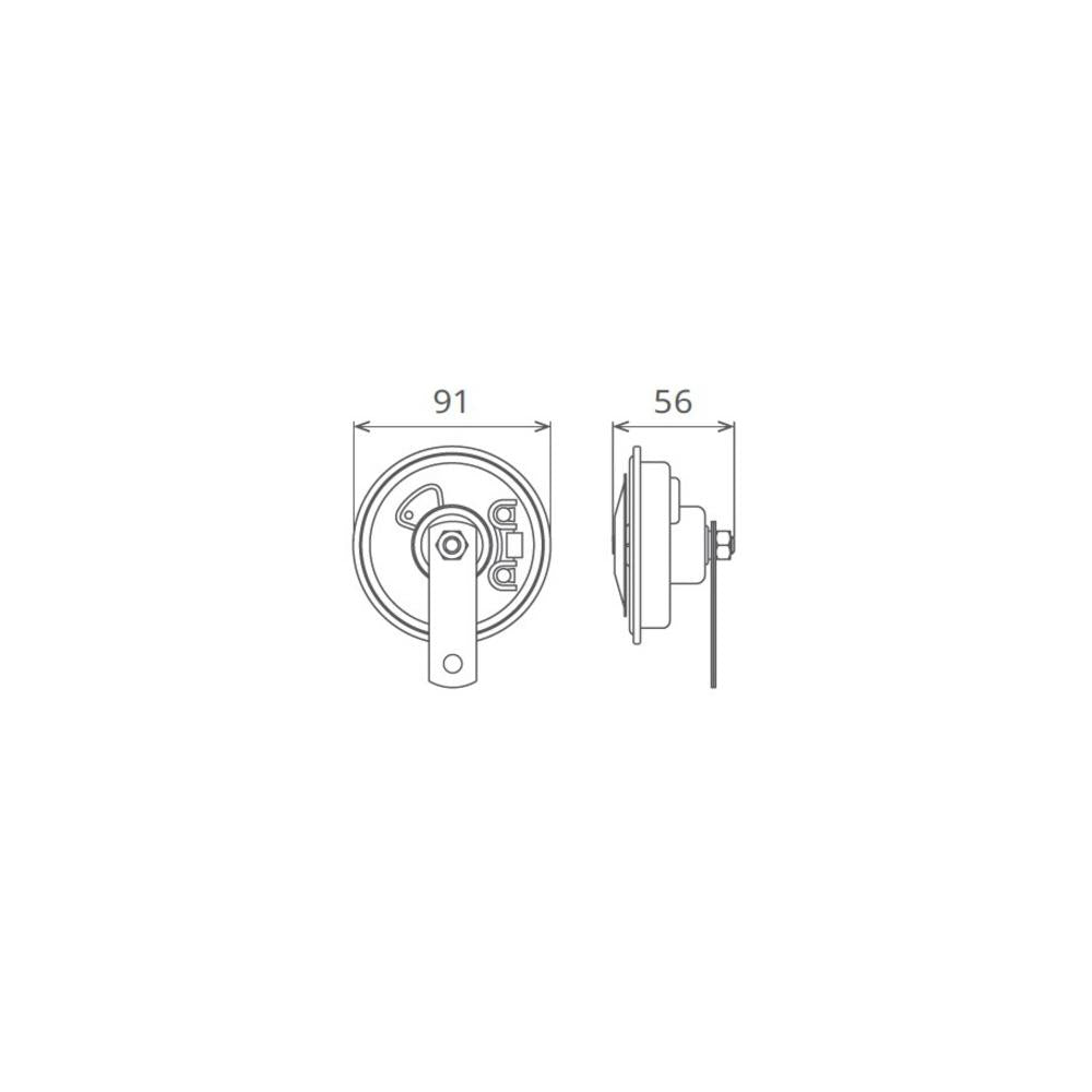 Claxon electromagnetic 12V 5A ton inalt Seger 50FI12.100.02K