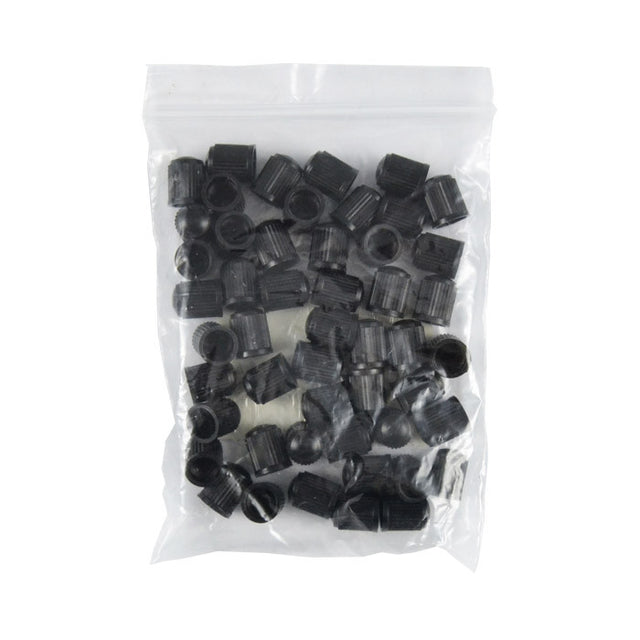 Set 50 buc Capace negre din plastic pentru ventil JBM 11905