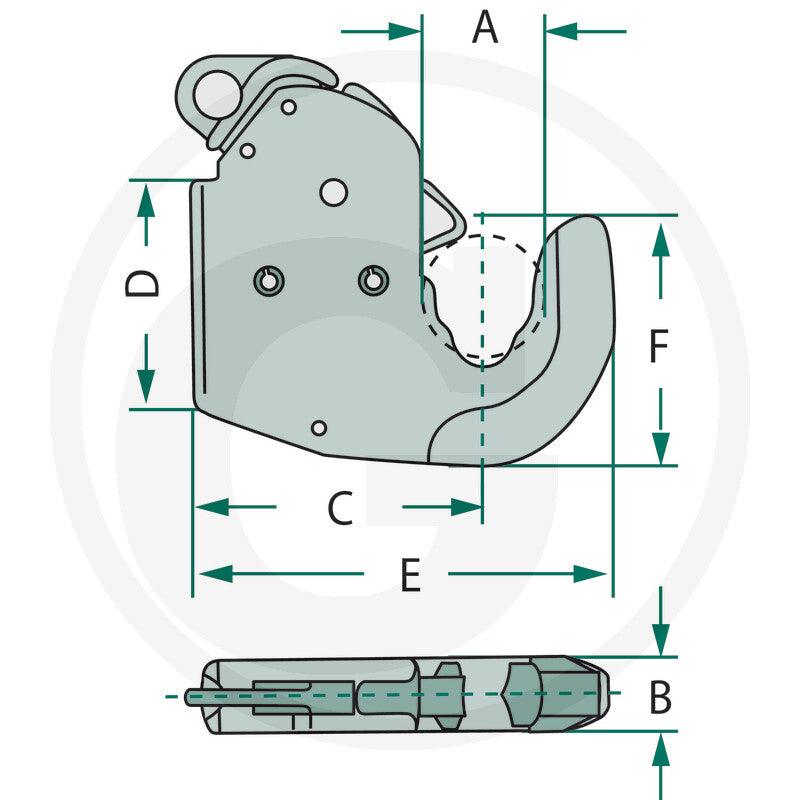 Carlig tirant lateral, cat. 1