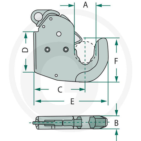 Carlig tirant lateral, cat. 1