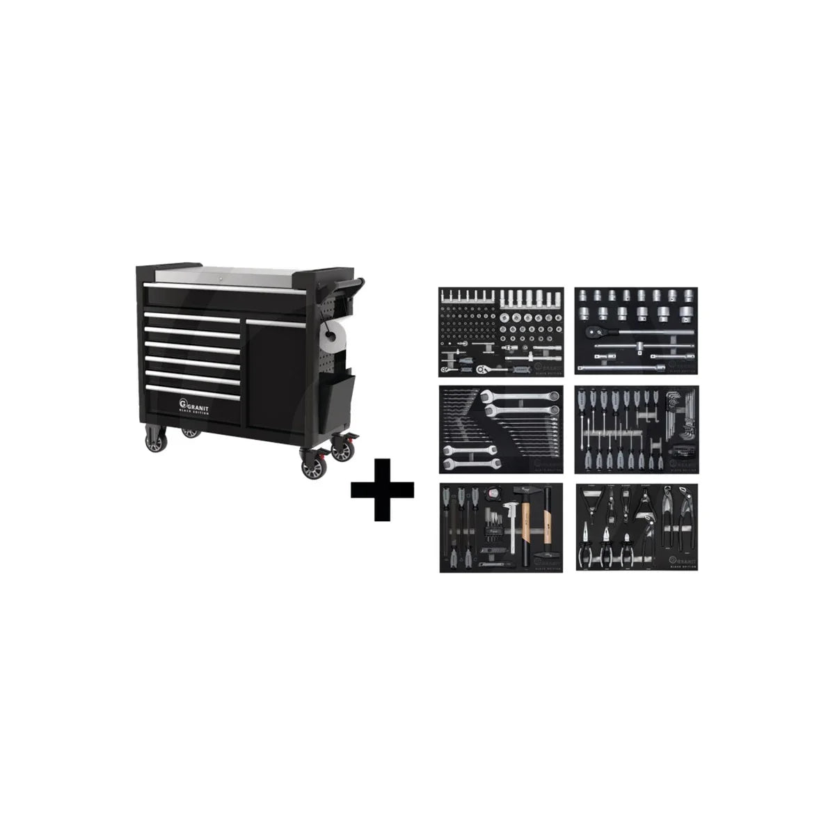 Carucior de atelier Performance, 216 buc Echipat, 214 piese GRANIT BLACK EDITION 7301023