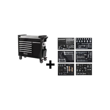 Carucior de atelier Performance, 216 buc Echipat, 214 piese GRANIT BLACK EDITION 7301023