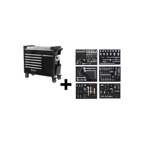 Carucior de atelier Performance, 216 buc Echipat, 214 piese GRANIT BLACK EDITION 7301023