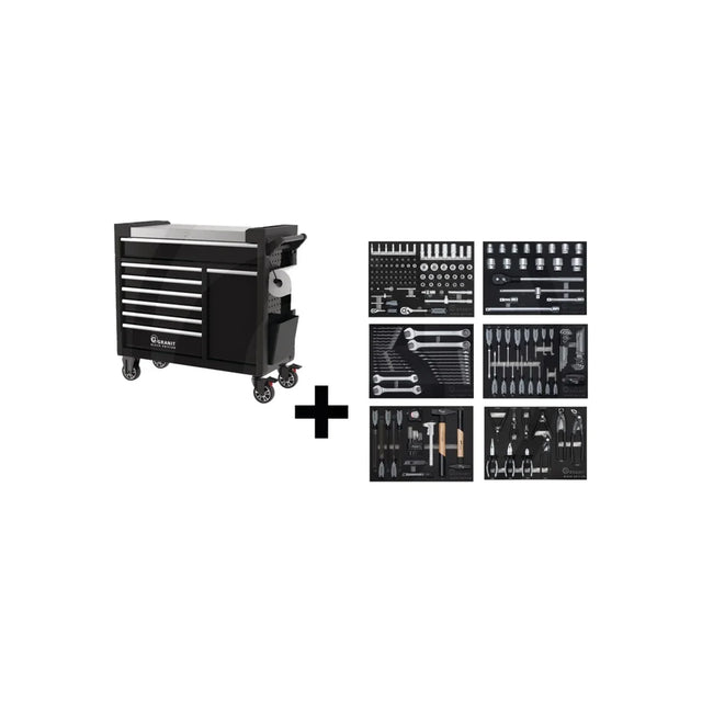 Carucior de atelier Performance, 216 buc Echipat, 214 piese GRANIT BLACK EDITION 7301023