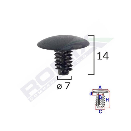 Clips tapiterie pentru Fiat/ lancia/alfa Romeo set 10 buc Romix 10131