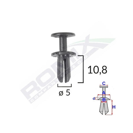 Clips fixare pentru grup vag 5X10.8MM negru - set 10 buc Romix C70300 – imagine 2