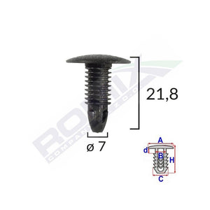 Clips tapiterie pentru honda/hyundai/toyota 7X21.8MM - negru set 10 buc Romix A175047C