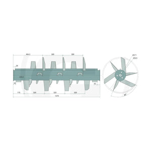 Schita dimensiuni Cilindru de presare 1450 mm compatibil Fortschritt T088 universal GRANIT 7550204027810