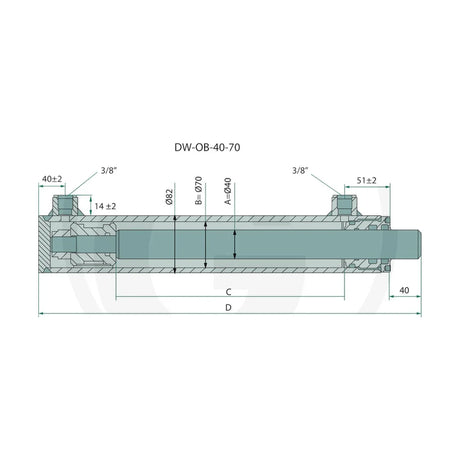 Schita dimensiuni Cilindru-DW-OB-40-70-500 fara elemente de fixare GRANIT 8204075NE