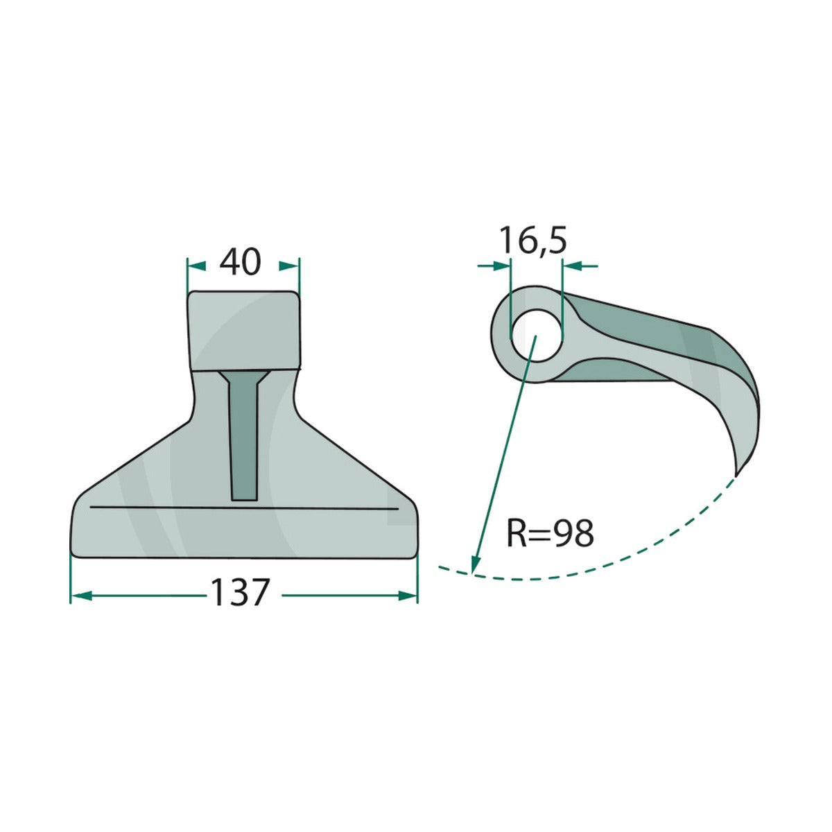Schita dimensiuni Ciocan batator universal GRANIT 18063-RM-30