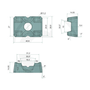 Schita dimensiuni Clema prindere GRANIT 7554-150235