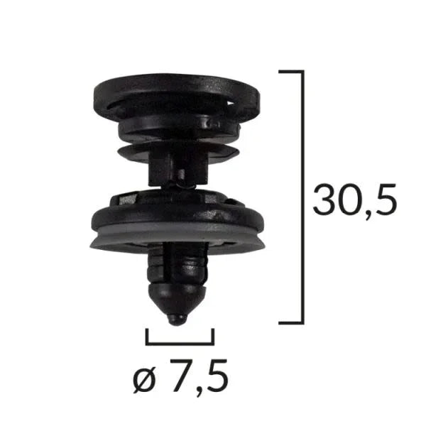 Clips tapiterie pentru audi/vw/volvo 7.5X30.5MM - negru set 5 buc Romix C40571