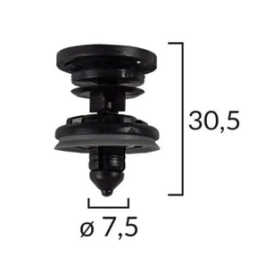 Clips tapiterie pentru audi/vw/volvo 7.5X30.5MM - negru set 5 buc Romix C40571