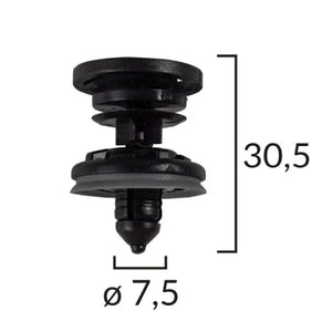 Clips tapiterie pentru audi/vw/volvo 7.5X30.5MM - negru set 5 buc Romix C40571