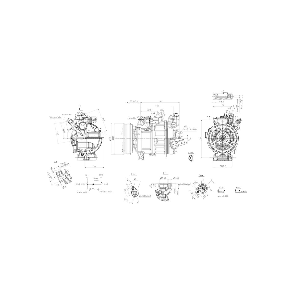 Compresor clima Hella 8FK366200481 – imagine 6