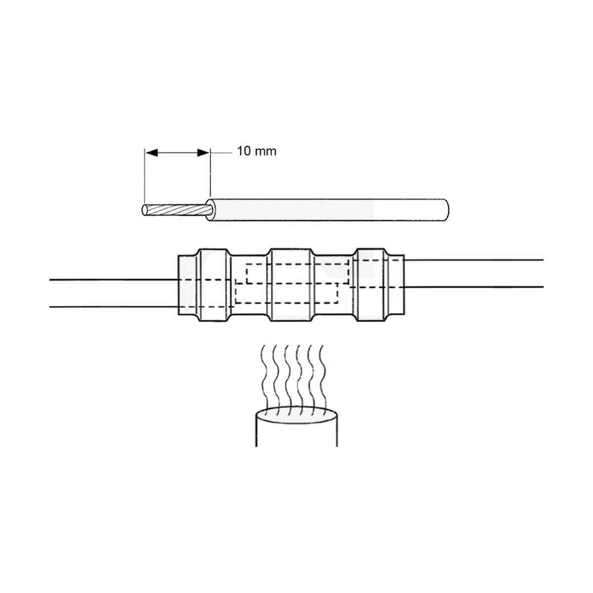 Schita dimensiuni Conector rosii, Ø 2, 7 mm, lungime 42 mm GRANIT 50750252640
