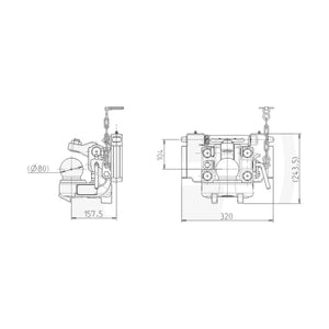 Schita dimensiuni Cupla de tractare 320 mm System K80 SAUERMANN 711125010