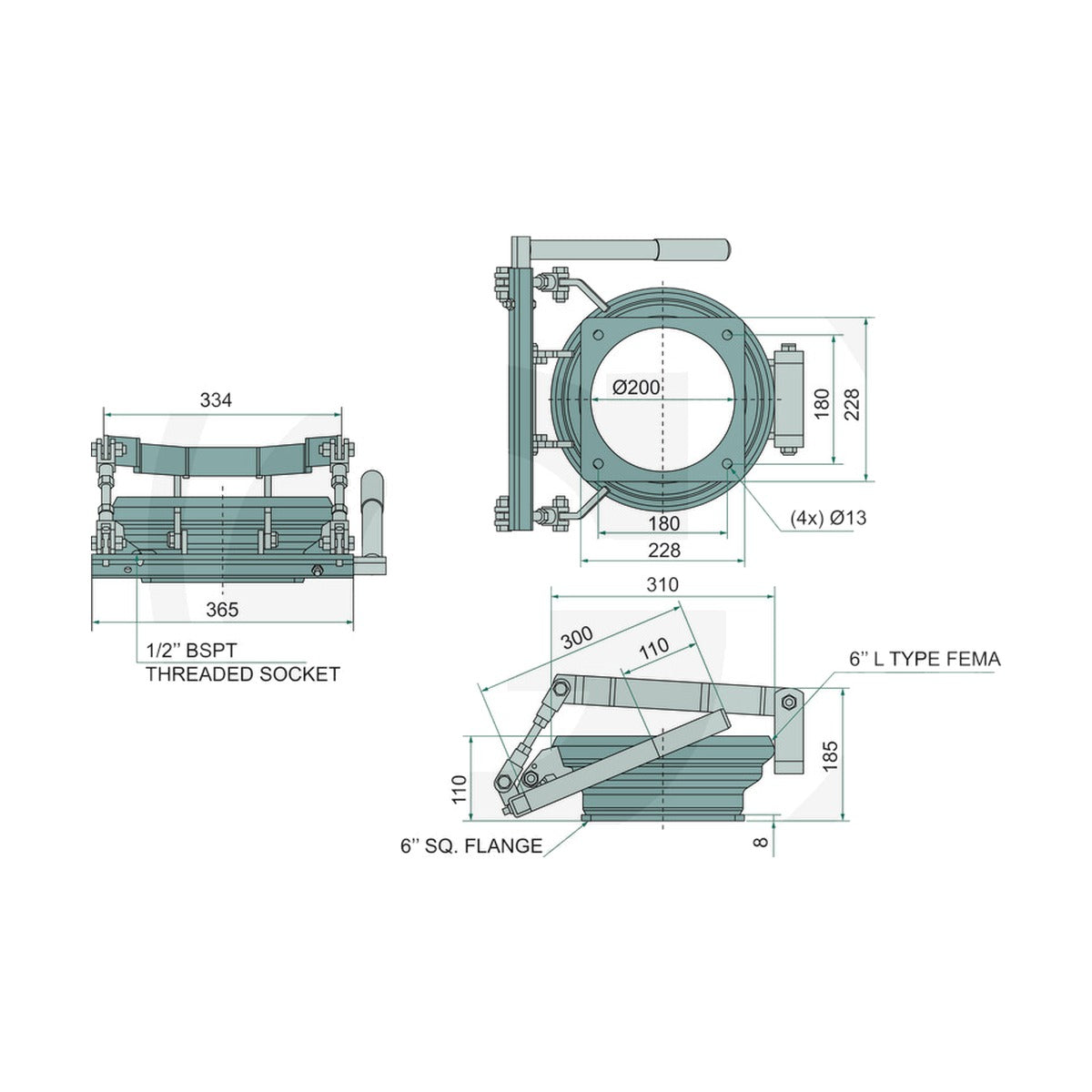 Schita dimensiuni Cupla rapida 8 zincat GRANIT 4050218520