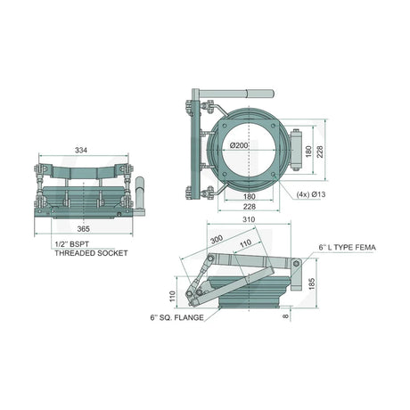 Schita dimensiuni Cupla rapida 8 zincat GRANIT 4050218520
