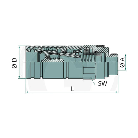Schita dimensiuni Cupla rapida GP-3CFPV 21/2215 F GRANIT 87001270