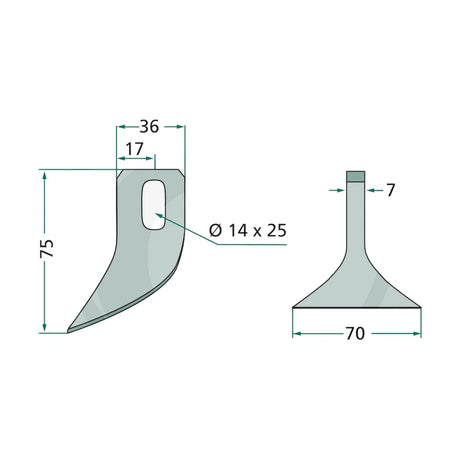 Schita dimensiuni Cutit tocatoare GRANIT 18063-JDE-01