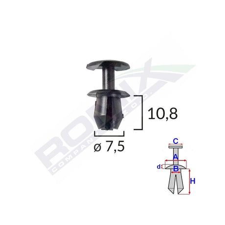 Clips fixare multiple aplicatii pentru grup vag - negru set 10 buc Romix 10918