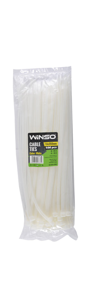 Coliere plastic 7,6x350 Alb - Set 100 buc Winso 176350