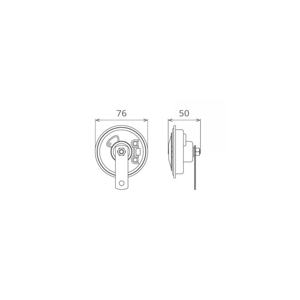 Claxon electromagnetic 12V 3.5A ton jos Seger 55BK12.100.02K