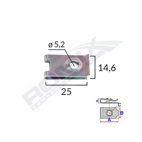 Clips metalic fixarepentru grup vag si universal set 10 buc Romix 16307
