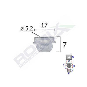 Clips fixare interior pentru Bmw 7X17MM alb set 10 buc Romix C60547 – imagine 2