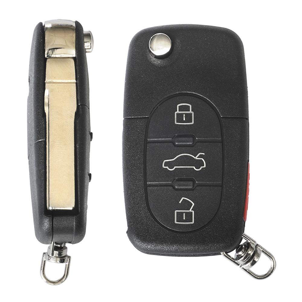 Carcasa cheie contact pentru Audi A3 / A6 / A8, 3+1 butoane, cu cheie Akonen 004AD009