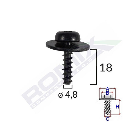 Surub montare pentru capac set 10 buc Romix C60460