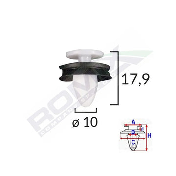 Clips tapiterie Peugeot 407/408 set 10 buc Romix C40790