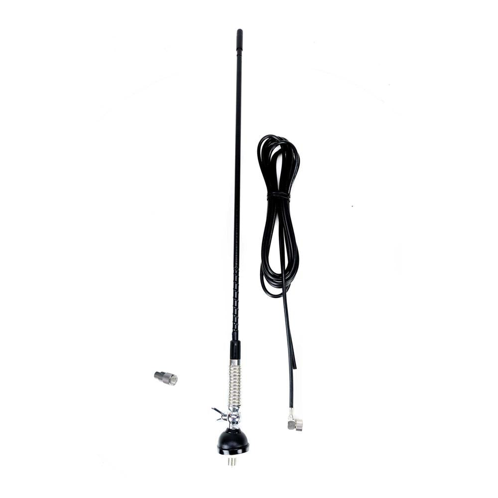 Antena cb Pni S60 cu fluture, lungime 59 cm, cu montura, cablu si mufa PL259, fibra de sticla PNI-S60CAB