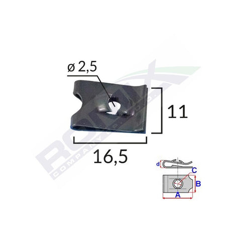 Clips fixare universal - negru set 25 buc Romix 16032