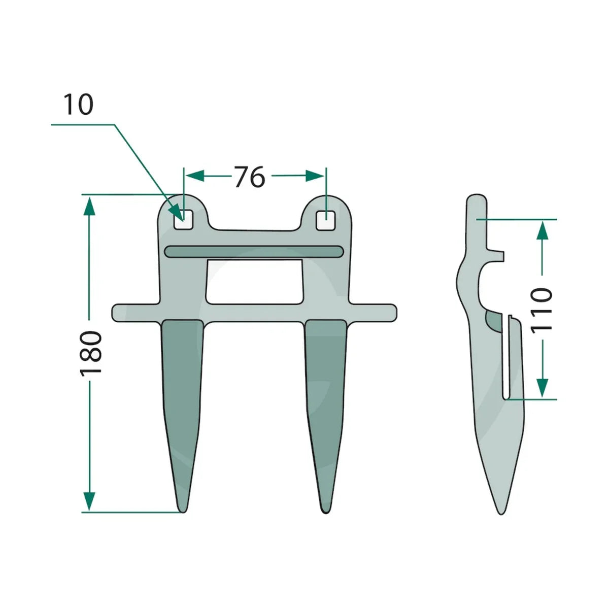 Schita dimensiuni Deget dublu 6" compatibil Case IH, Massey Ferguson GRANIT 525D44104500