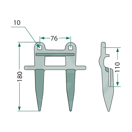 Schita dimensiuni Deget dublu 6" compatibil Case IH, Massey Ferguson GRANIT 525D44104500