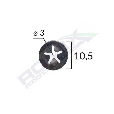 Saiba fixare tapiterie universal - negru - 10.5MM set 25 buc Romix 16021