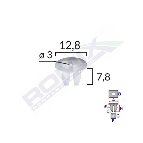 Clips fixare pentru grup vag /citroen/ Fiat /alfa - alb set 25 buc Romix 15001
