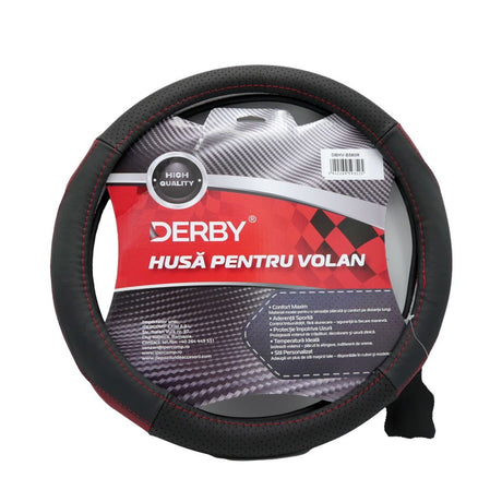 Husa volan piele naturala DERBY Rosu (37-39 cm) DBHVB580R